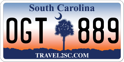 SC license plate OGT889