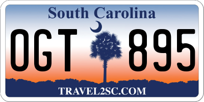 SC license plate OGT895