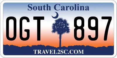 SC license plate OGT897