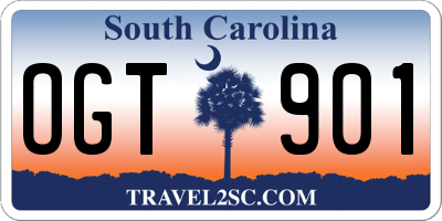 SC license plate OGT901