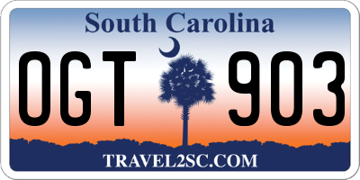 SC license plate OGT903