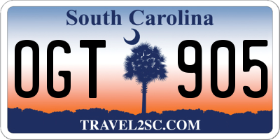 SC license plate OGT905