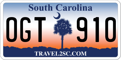 SC license plate OGT910