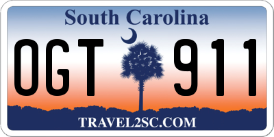 SC license plate OGT911