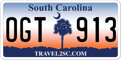 SC license plate OGT913