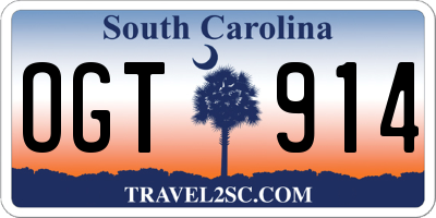 SC license plate OGT914