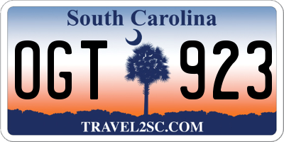 SC license plate OGT923