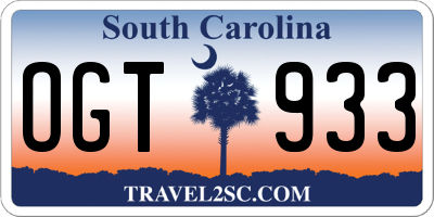 SC license plate OGT933