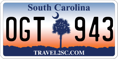 SC license plate OGT943