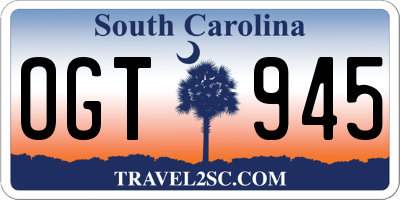SC license plate OGT945