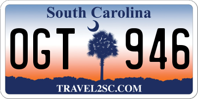 SC license plate OGT946