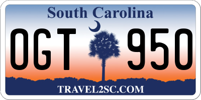 SC license plate OGT950