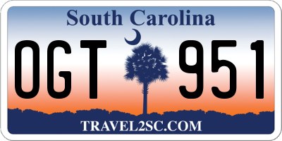 SC license plate OGT951