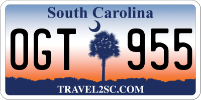 SC license plate OGT955