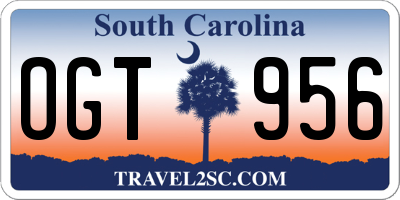 SC license plate OGT956