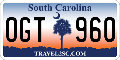 SC license plate OGT960