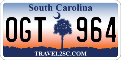 SC license plate OGT964