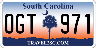 SC license plate OGT971