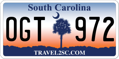 SC license plate OGT972