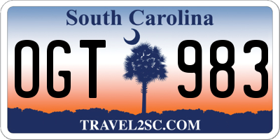 SC license plate OGT983