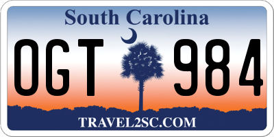 SC license plate OGT984