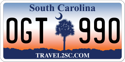 SC license plate OGT990