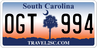 SC license plate OGT994