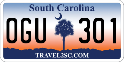 SC license plate OGU301