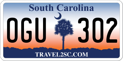 SC license plate OGU302