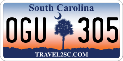 SC license plate OGU305