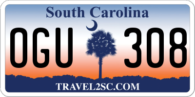 SC license plate OGU308