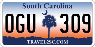 SC license plate OGU309