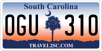 SC license plate OGU310