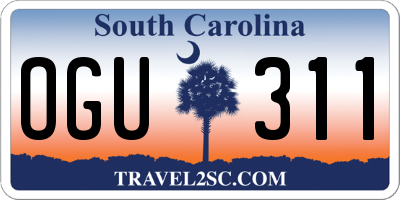 SC license plate OGU311