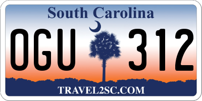 SC license plate OGU312