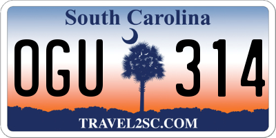 SC license plate OGU314