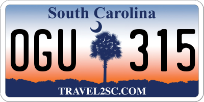 SC license plate OGU315