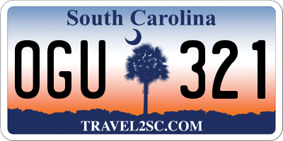 SC license plate OGU321