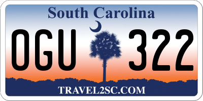SC license plate OGU322