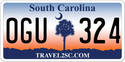 SC license plate OGU324