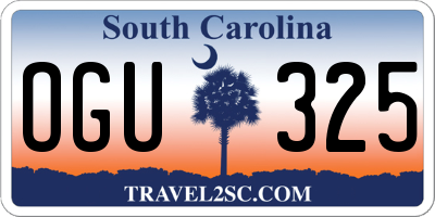 SC license plate OGU325