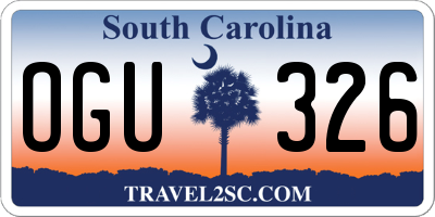 SC license plate OGU326
