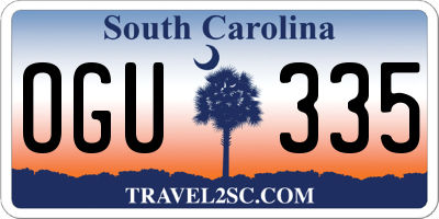 SC license plate OGU335