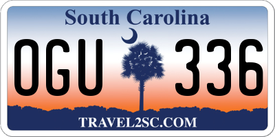 SC license plate OGU336
