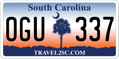 SC license plate OGU337