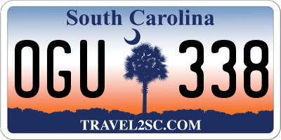 SC license plate OGU338
