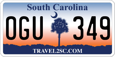 SC license plate OGU349