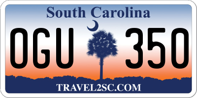SC license plate OGU350