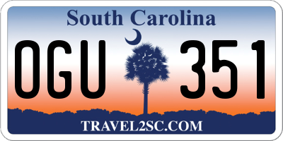 SC license plate OGU351