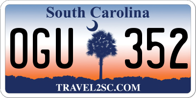 SC license plate OGU352